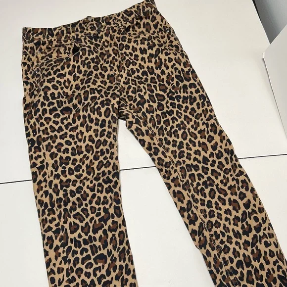 Jeans Animal Print Trousers Zara ANIMAL PRINT WIDE-LEG DENIM